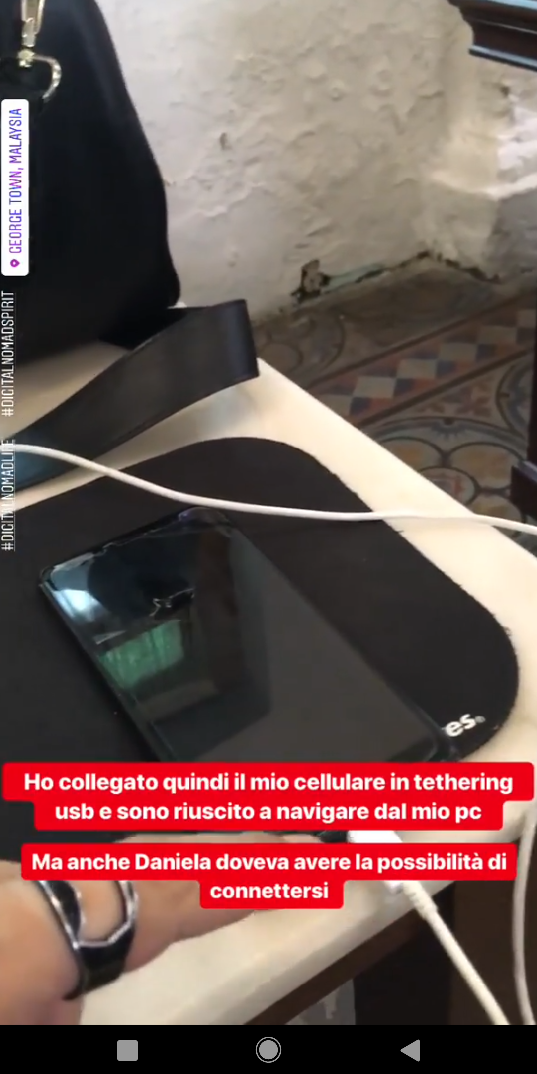 ma sono riuscito a farla andare
            via tethering usb